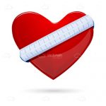 Glossy Red Heart with Measuring Tape